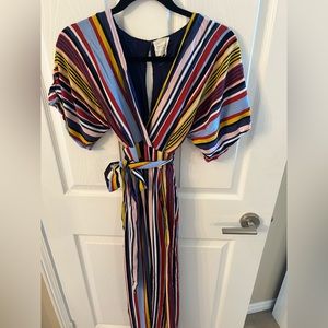 Red Dress striped dress with tie (medium)